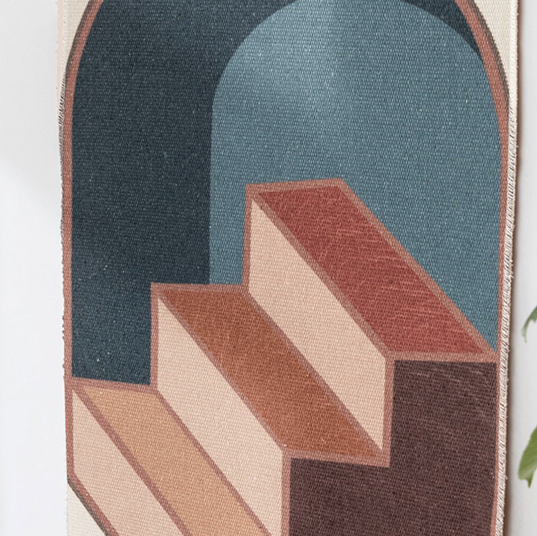 Lisslune | Handwoven Cotton Wall Tapestry with Geometric Pattern
