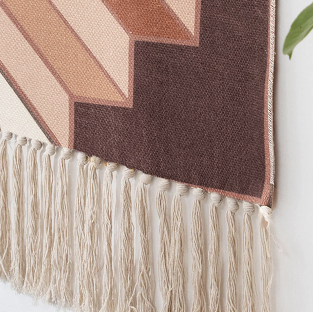 Lisslune | Handwoven Cotton Wall Tapestry with Geometric Pattern