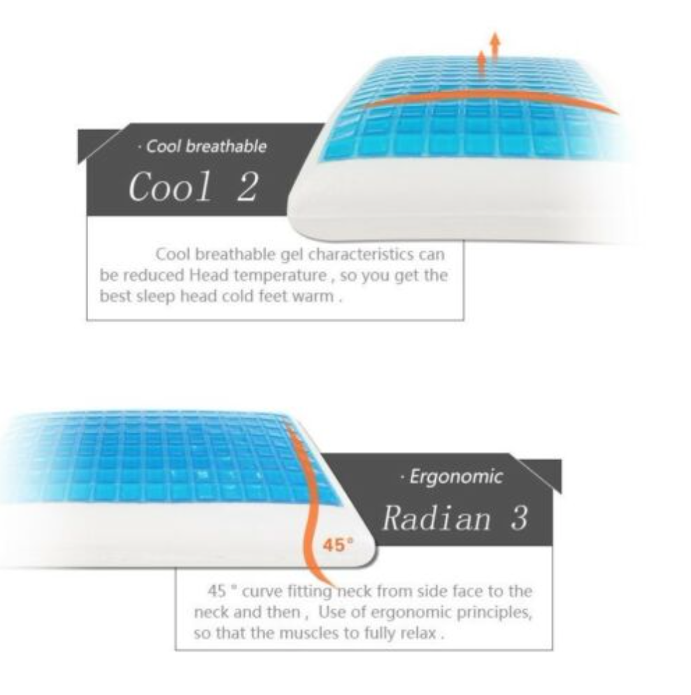 Lisslune | Deluxe memory foam pillow with cooling gel top
