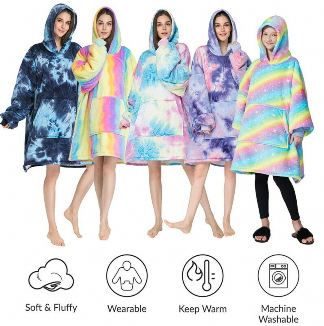 Lisslune | Therapeutic Rainbow Batik Blanket Hoodie