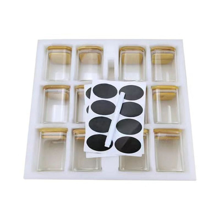 Lisslune | 12 Piece Glass Spice Jar Set