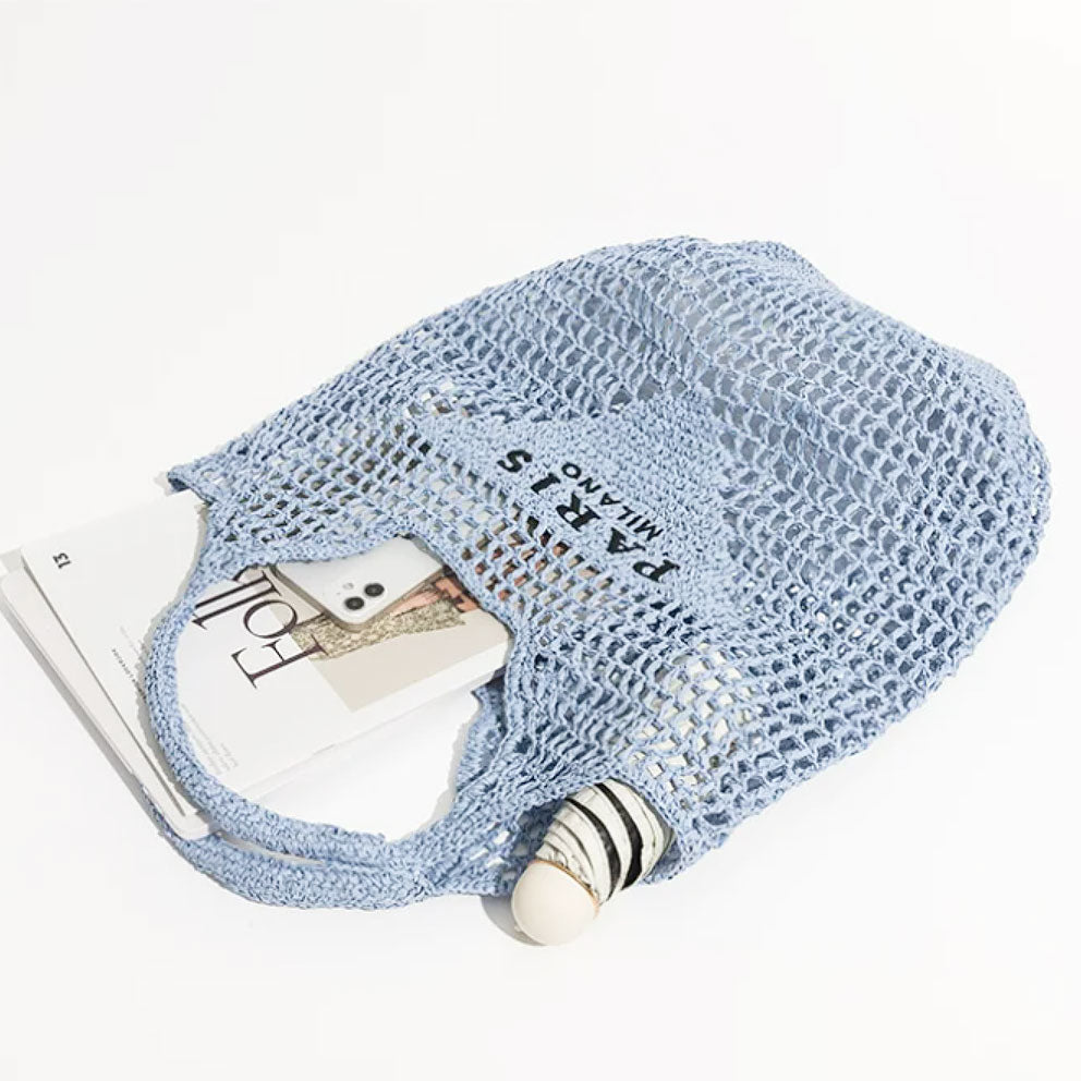 Lisslune | Net straw crochet beach bag