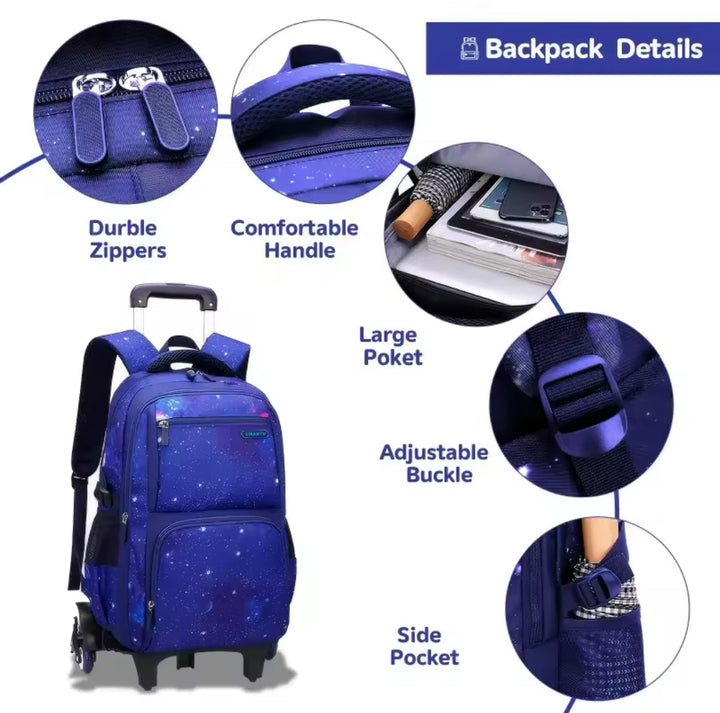 Lisslune | Rolling Trolley School Backpack