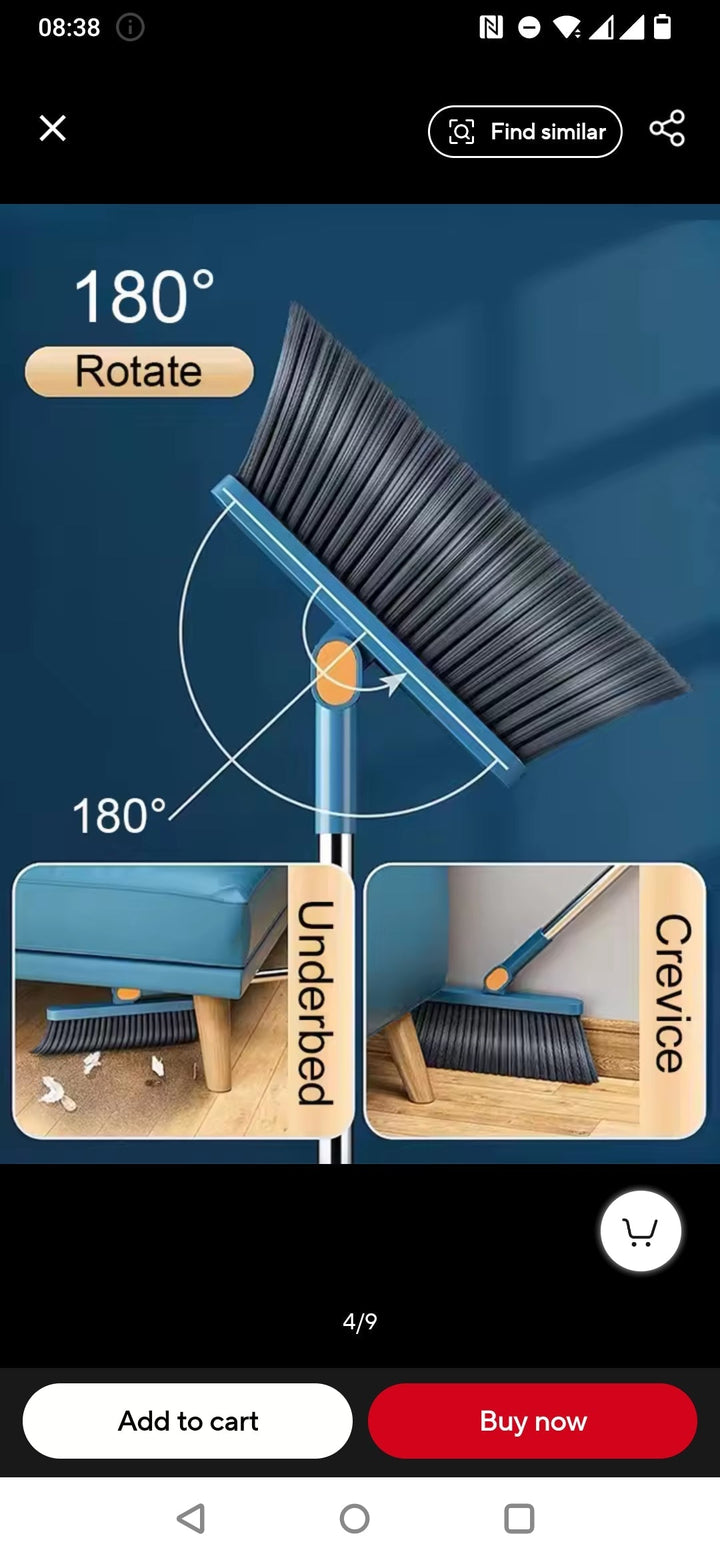 Lisslune | Magnetic Broom and Collapsible Dustpan Set