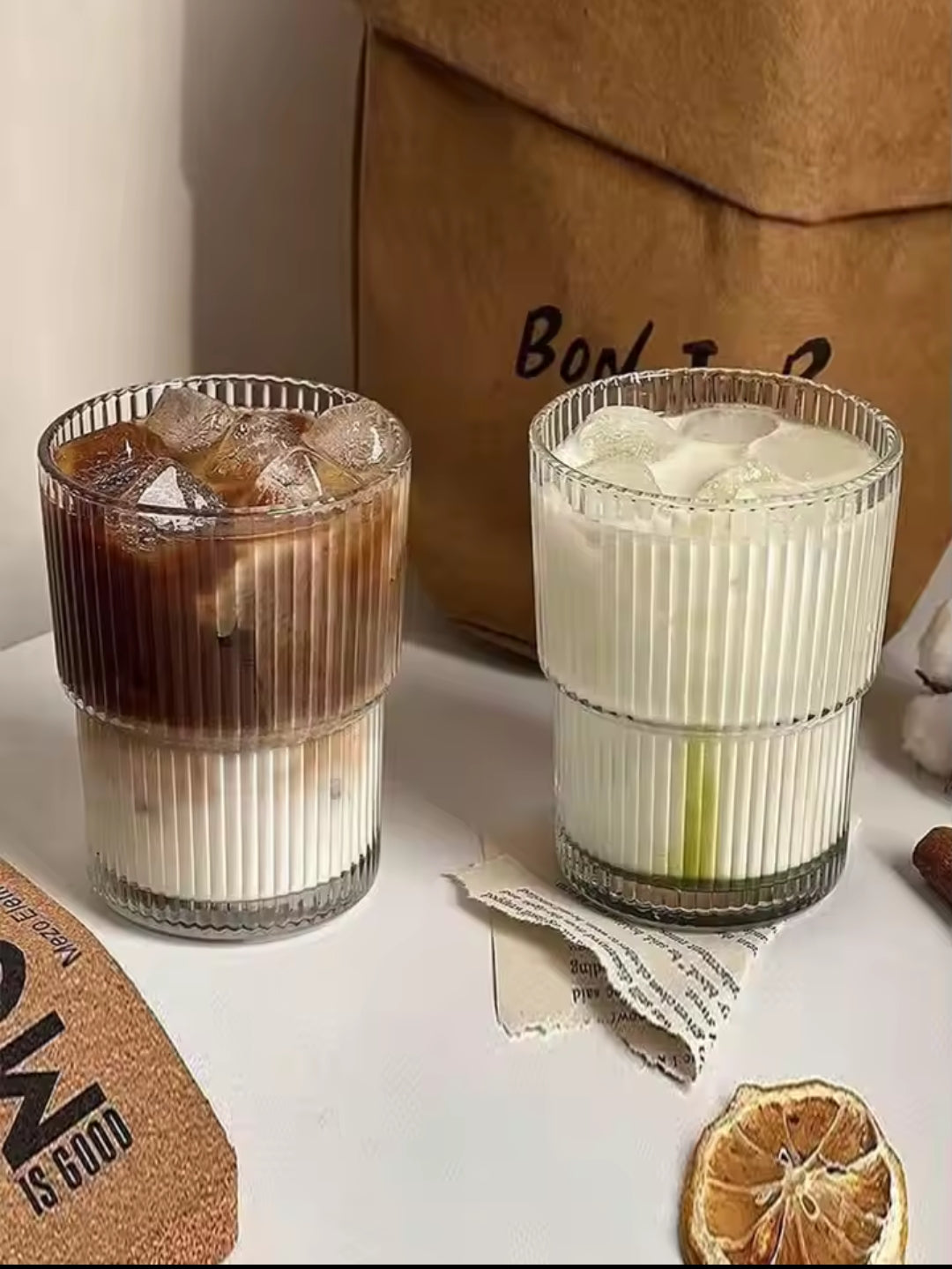 Lisslune | 6Pc ribbed glasses