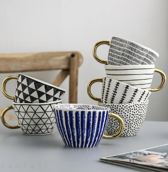 Lisslune | GeoMug Designer Bags & Cups | Stylish Ceramics | Modern Geometric Patterns