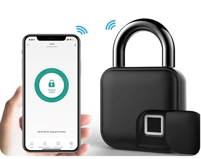 Lisslune | FingerScan Slim Padlock – Keyless Security with Fingerprint & USB Charging Function
