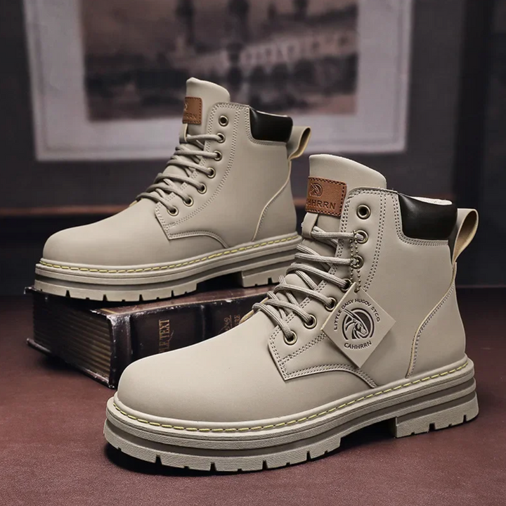 Lisslune | Comfortable Men's Lace-Up Boots – Leather Support Boots with Non-Slip Sole