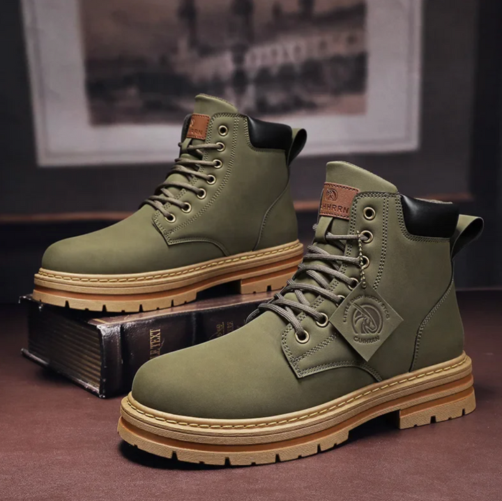 Lisslune | Comfortable Men's Lace-Up Boots – Leather Support Boots with Non-Slip Sole