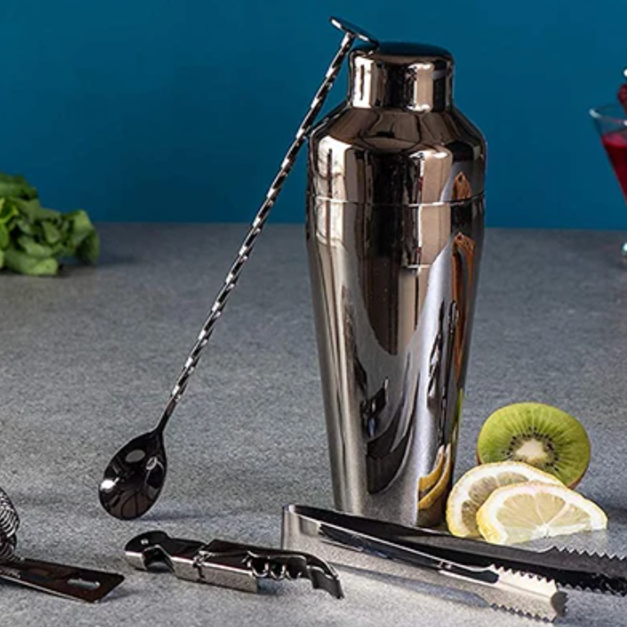 Lisslune | MixArt Metallic Bar Set | Elegant Cocktail and Bartender Set | Perfect Drinks Made Easy
