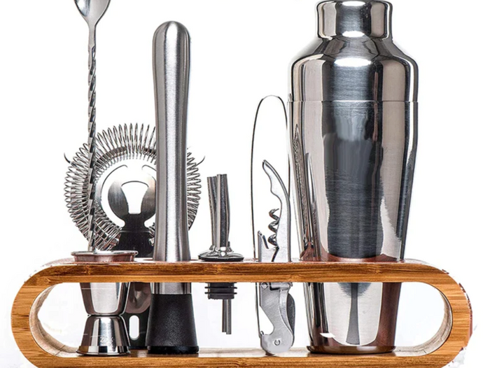 Lisslune | MixArt Metallic Bar Set | Elegant Cocktail and Bartender Set | Perfect Drinks Made Easy