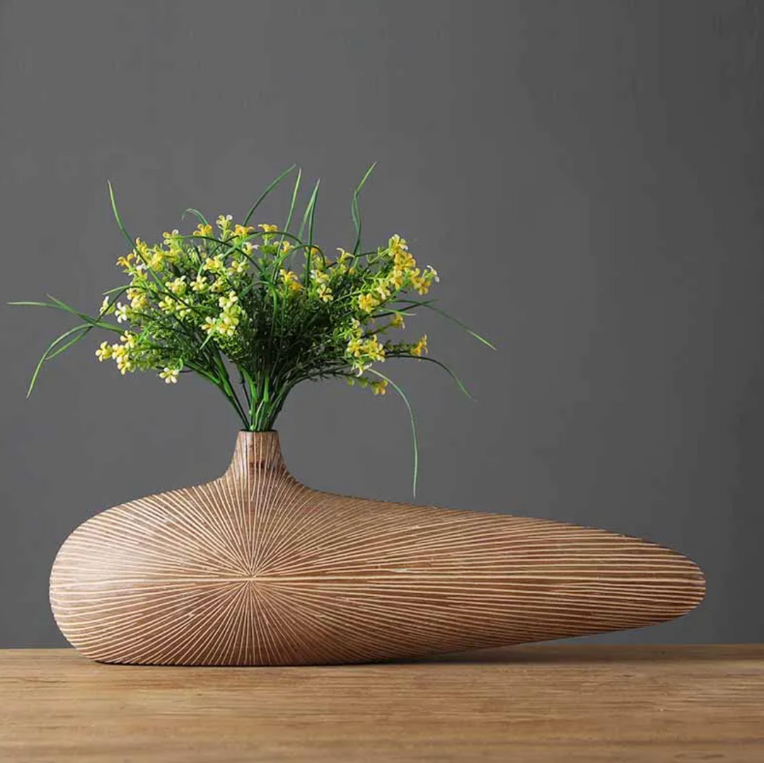 Lisslune | ClayAura Sahara Sculptured Vase | Handmade | Modern Decor for Home | Elegant Design