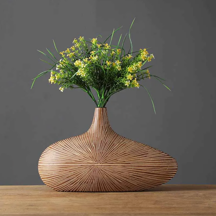 Lisslune | ClayAura Sahara Sculptured Vase | Handmade | Modern Decor for Home | Elegant Design