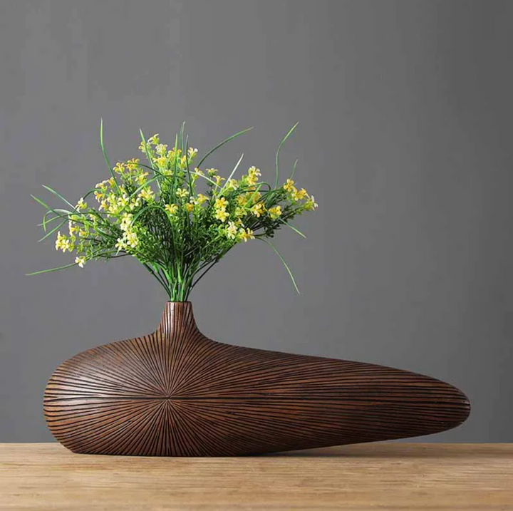 Lisslune | ClayAura Sahara Sculptured Vase | Handmade | Modern Decor for Home | Elegant Design