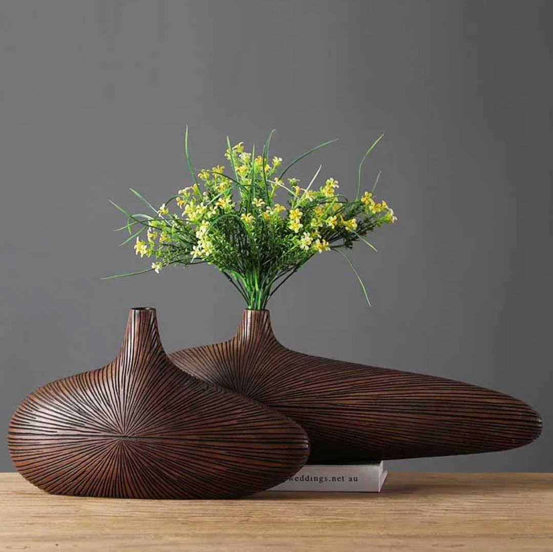 Lisslune | ClayAura Sahara Sculptured Vase | Handmade | Modern Decor for Home | Elegant Design