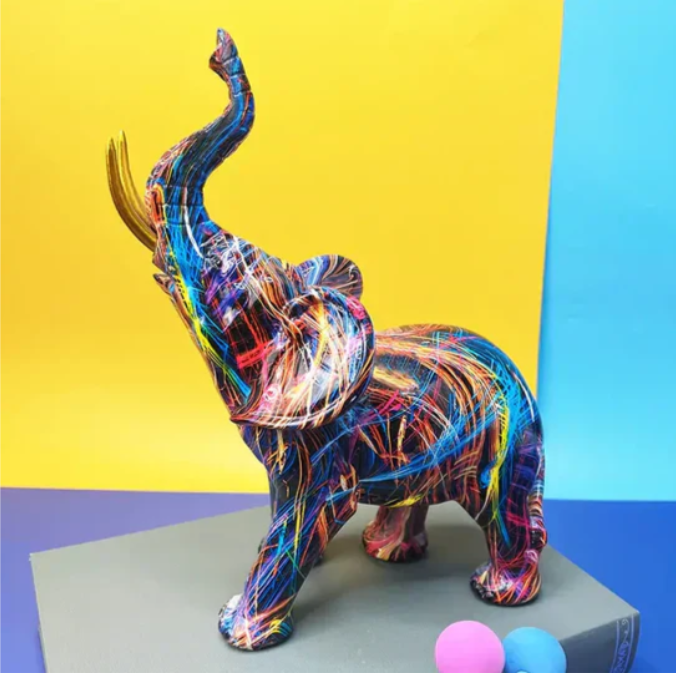 Lisslune | Colorful Elephant Statue