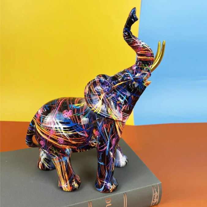 Lisslune | Colorful Elephant Statue