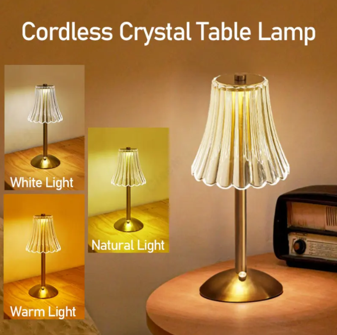 Lisslune | Wireless Crystal Table Lamp with Dimming Function