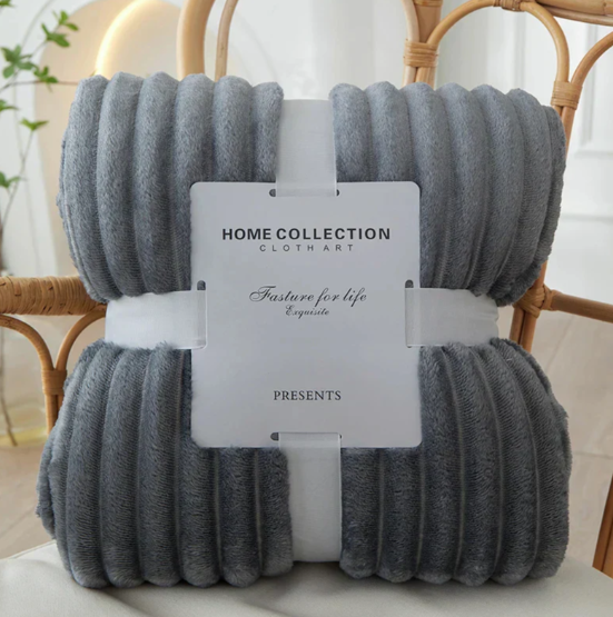 Lisslune | Broad-striped flannel fleece blanket