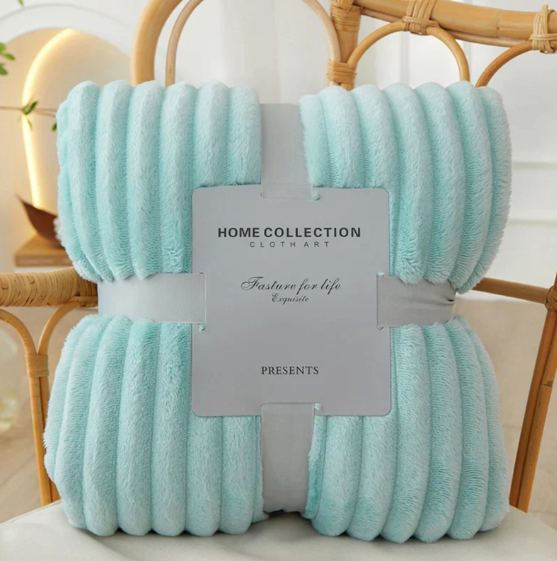 Lisslune | Broad-striped flannel fleece blanket