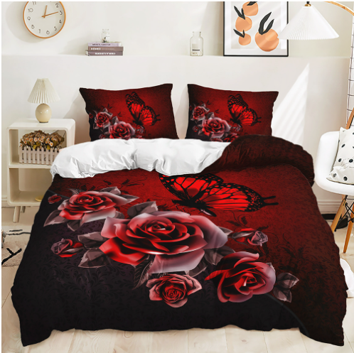 Lisslune | RedBloom - Luxe Bedding with Red Roses
