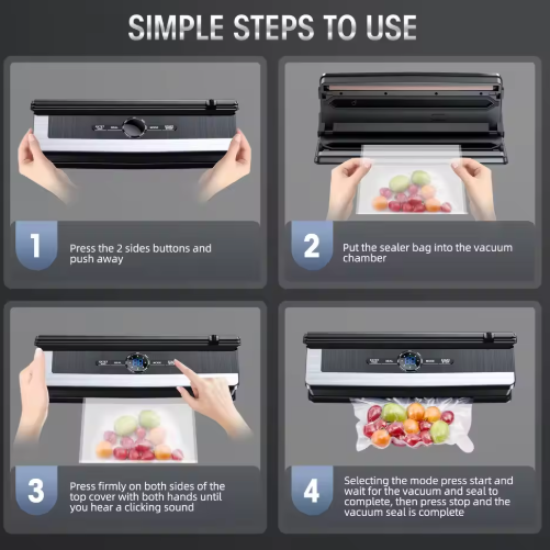 Lisslune | Multifunctional 8-in-1 Vacuum Sealer with Integrated Film Cutter