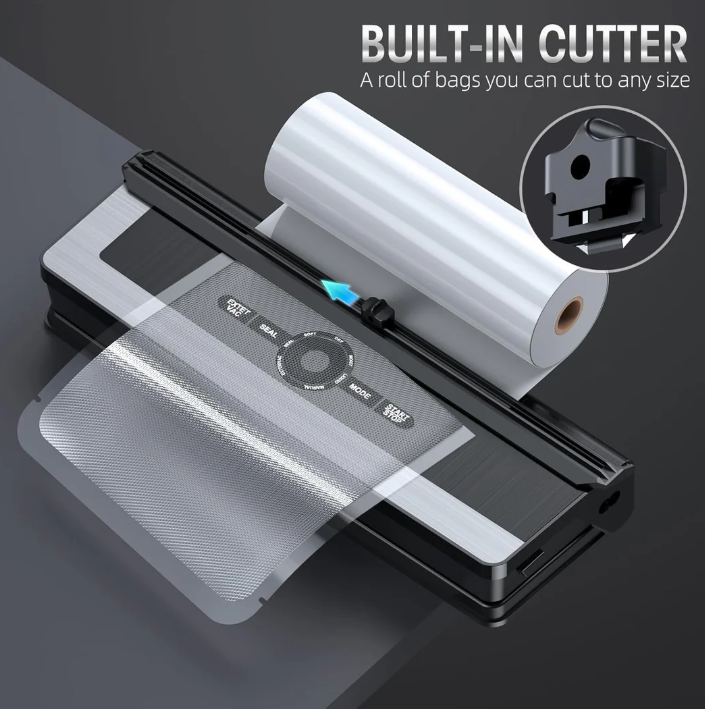 Lisslune | Multifunctional 8-in-1 Vacuum Sealer with Integrated Film Cutter