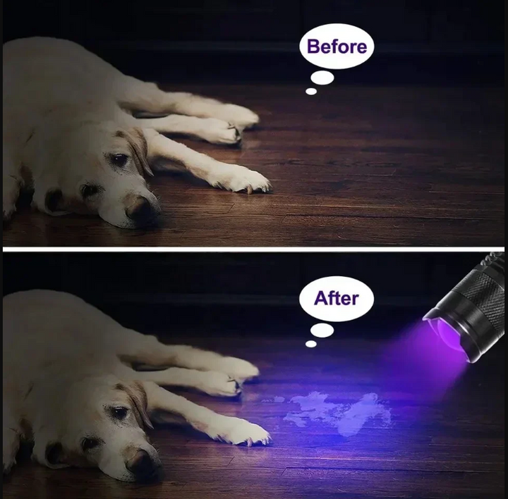 Lisslune | UV-LED flashlight – Ultraviolet light for stain detection and pet urine detection