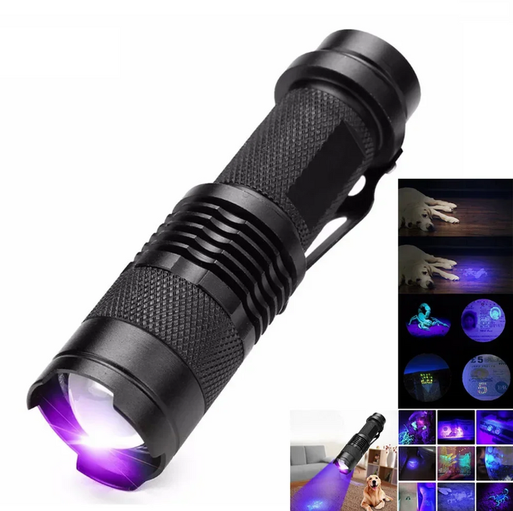 Lisslune | UV-LED flashlight – Ultraviolet light for stain detection and pet urine detection
