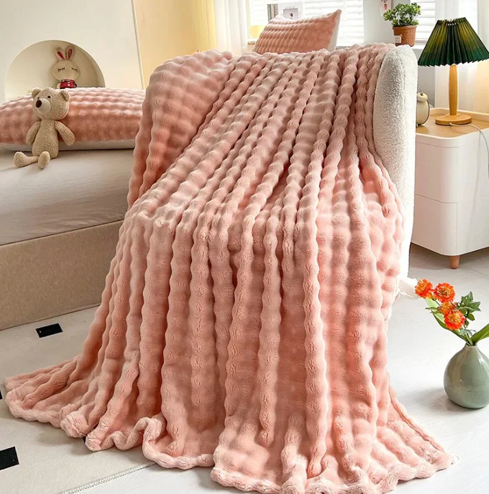 Lisslune | Luxurious Fleece Blanket with Bubble Texture