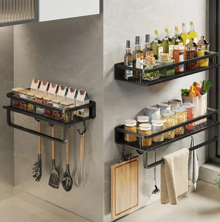 Lisslune | Modern Gray Kitchen Shelf