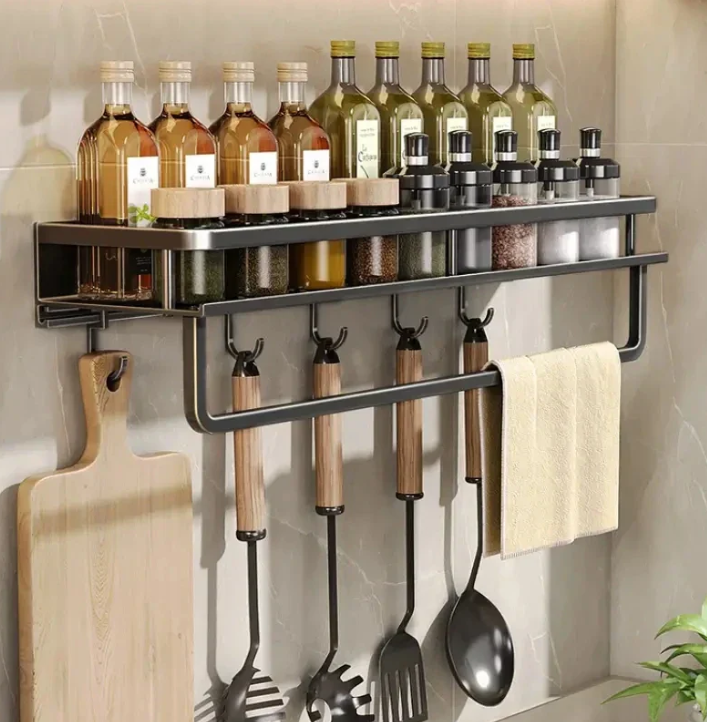 Lisslune | Modern Gray Kitchen Shelf