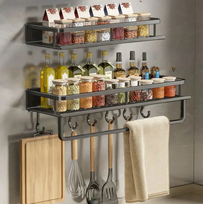 Lisslune | Modern Gray Kitchen Shelf