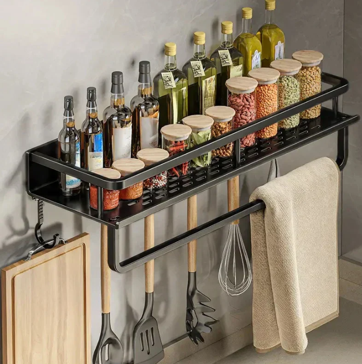 Lisslune | Modern Gray Kitchen Shelf