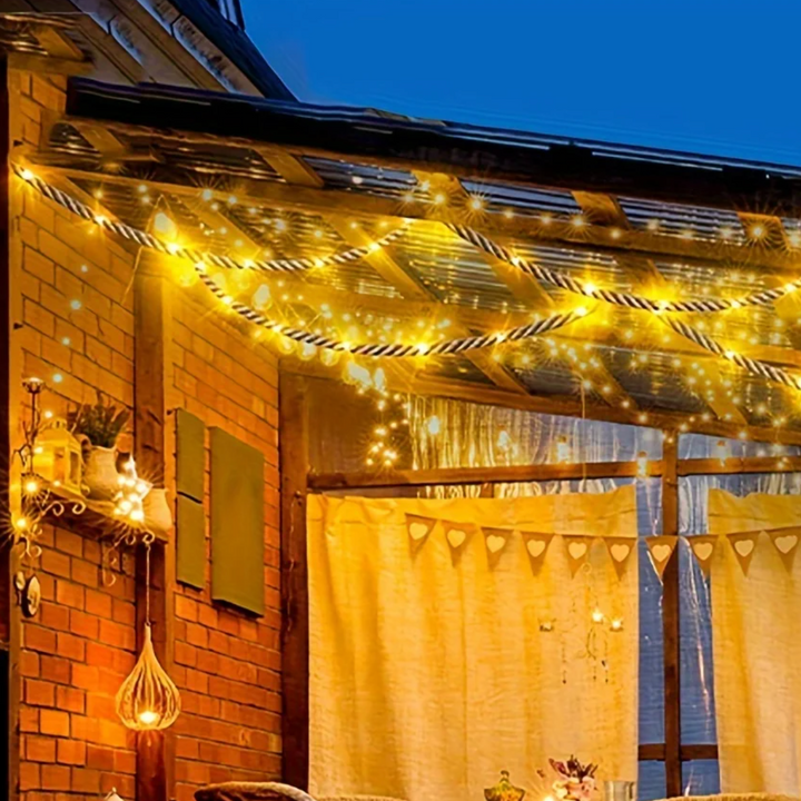 Lisslune | SolarRope | Solar-powered hemp rope light | Sustainable decorative lighting for garden & terrace