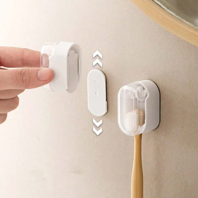 Lisslune | Wall-mounted toothbrush holder with hygiene cover 3 pieces