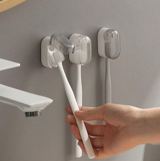 Lisslune | Wall-mounted toothbrush holder with hygiene cover 3 pieces