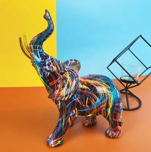 Lisslune | Colorful Elephant Statue