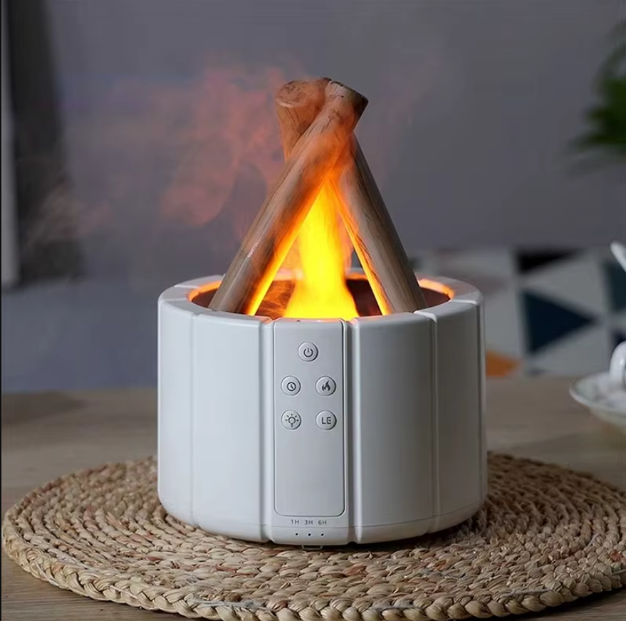 Lisslune | AirFlame Ultrasonic Air Humidifier with Fireplace-like Flame Effect – Compact & Effective