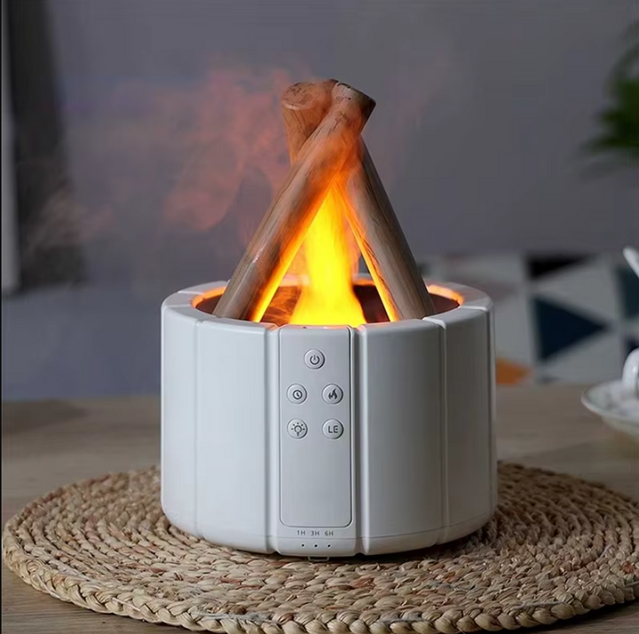 Lisslune | AirFlame Ultrasonic Air Humidifier with Fireplace-like Flame Effect – Compact & Effective