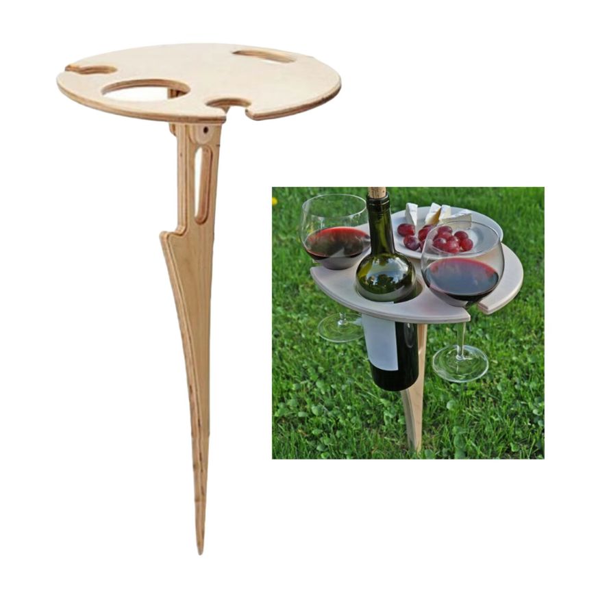 Lisslune | Terraliv Outdoor Drink Holder – Portable Picnic Table for Bottles and Glasses