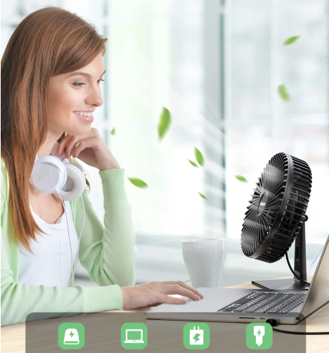 Lisslune | Mira Oscillating USB Fan – Silent, Compact & 4 Speeds for Desks and Nightstands