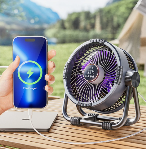 Lisslune | Riley 3-in-1 Camping Fan with LED and Power Bank – 20,000mAh Outdoor Fan with Hook & Remote Control