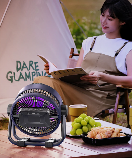 Lisslune | Riley 3-in-1 Camping Fan with LED and Power Bank – 20,000mAh Outdoor Fan with Hook & Remote Control