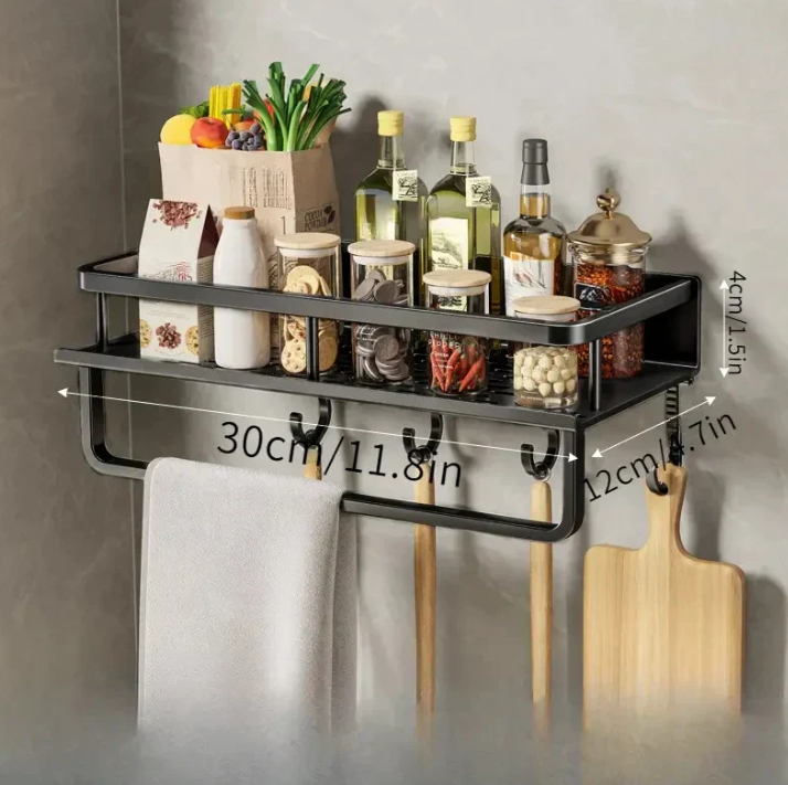 Lisslune | Modern Gray Kitchen Shelf