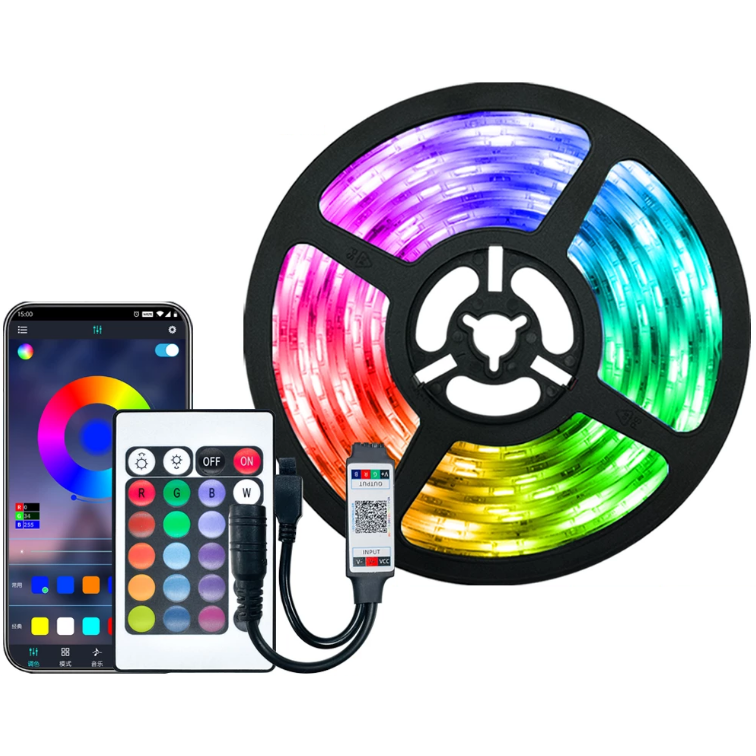 Lisslune | LED Light Strips For Bedroom RGB 5050 Bluetooth Control Feet Supports Light Decor