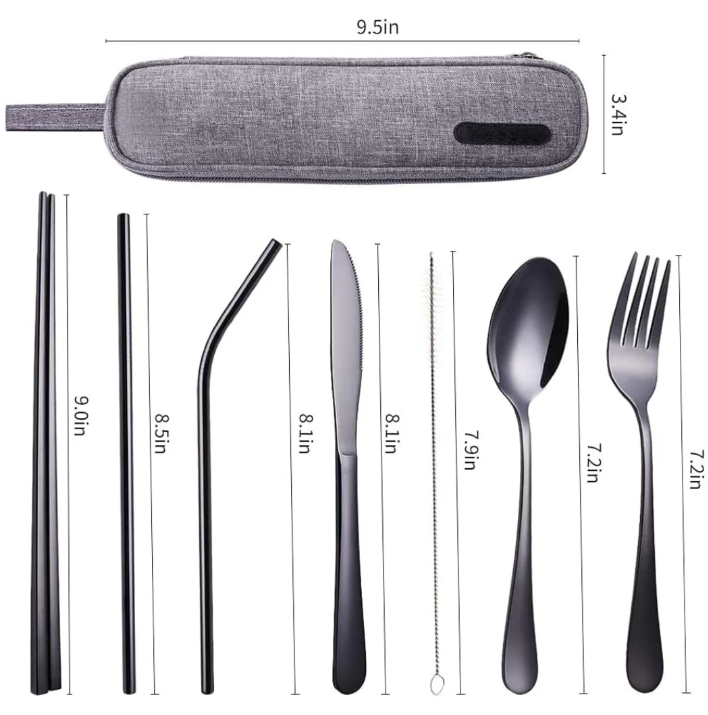 Lisslune | Compact stainless steel cutlery set for on the go
