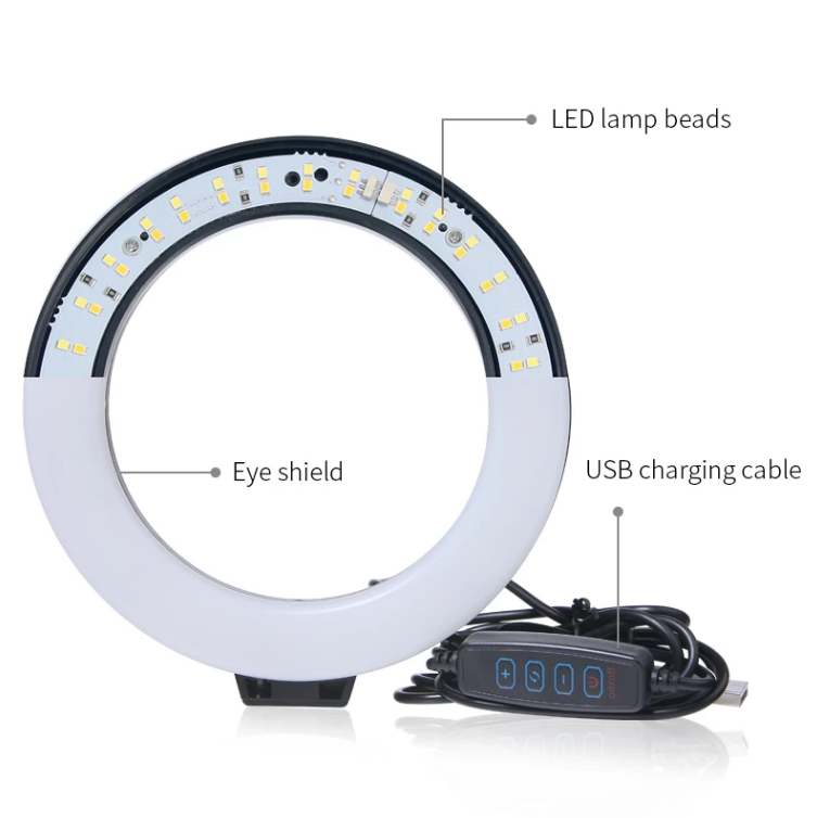 Lisslune | Ring Light With Stand 6inch Holder For Live Stream LED Ring Light Youtube Video With Tripod
