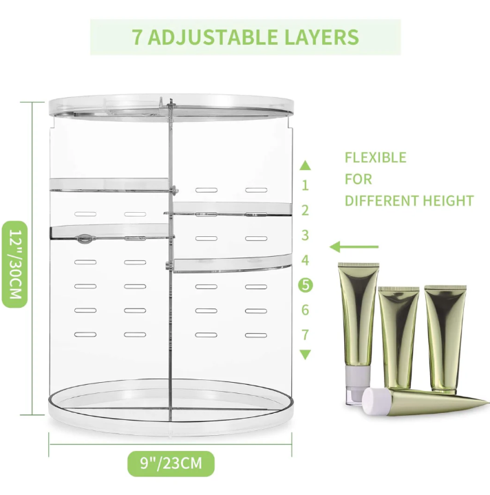 Lisslune | 360° Rotating Makeup Storage Organizer