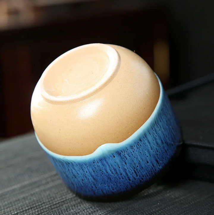 Lisslune | Handmade Ceramic Mug – Blue-Glazed Tea Bowl